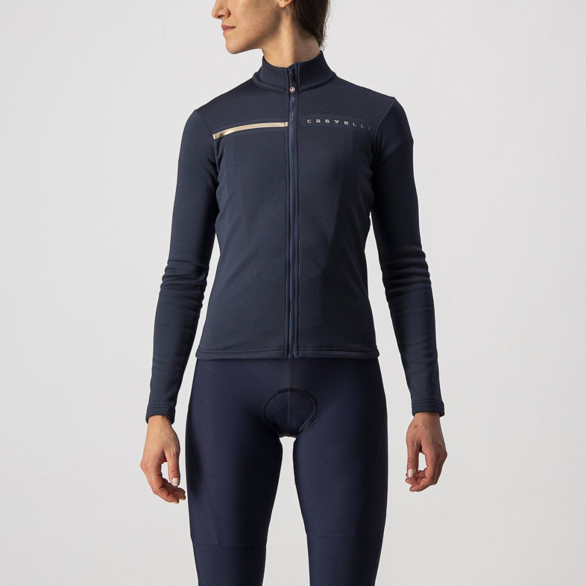 Maglia tecnica invernale donna Castelli Sinergia 2 Jersey FZ women's fullzip