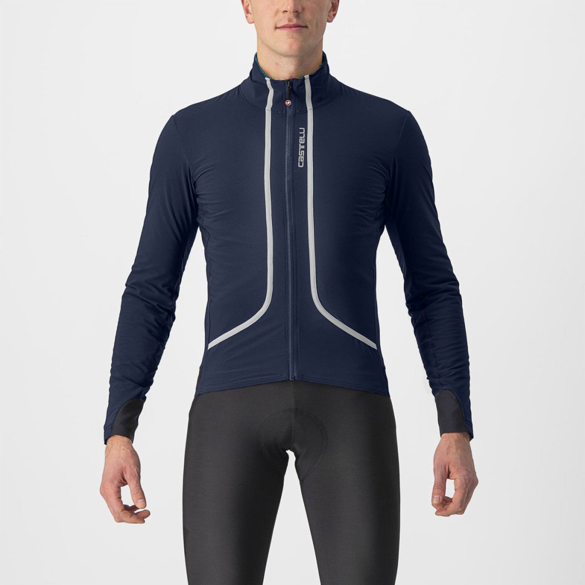 GIACCA INVERNALE ANTIVENTO CASTELLI FLIGHT JACKET AIR BLUE POLARTEC