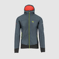 Giacca invernale Karpos federa jacket Grey/Orange antivento con cappuccio.