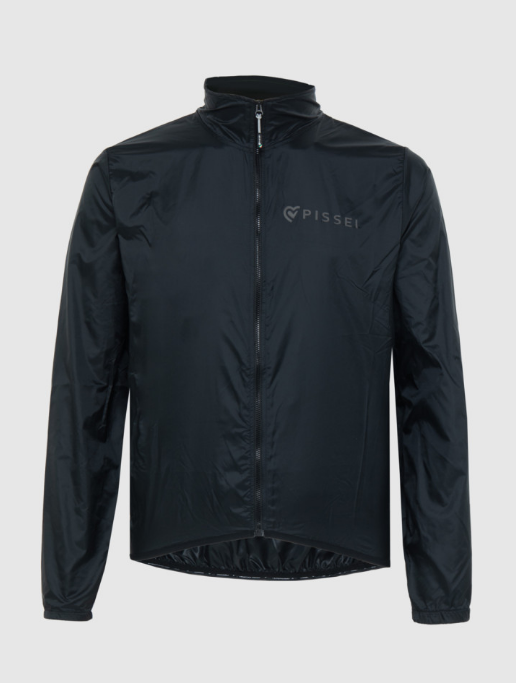 Giacca ciclismo Antivento 4season Tascabile Pissei Alito Black Fullzip