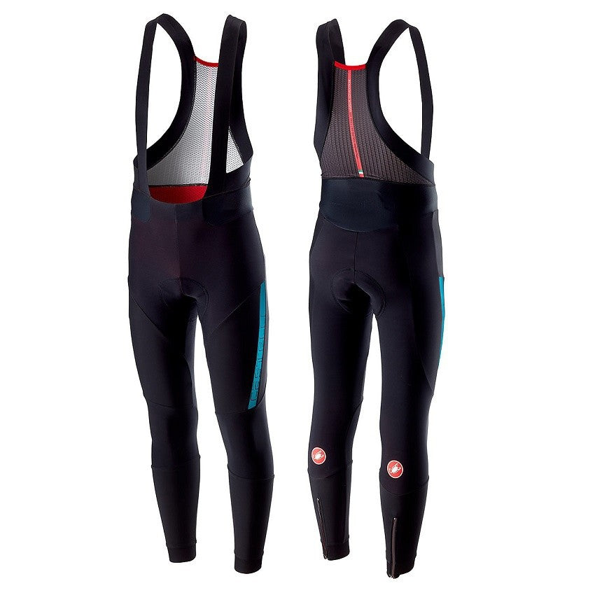 Pantalone Invernale Lungo Castelli Sorpasso 2 Bibtight Nero- Azzurro