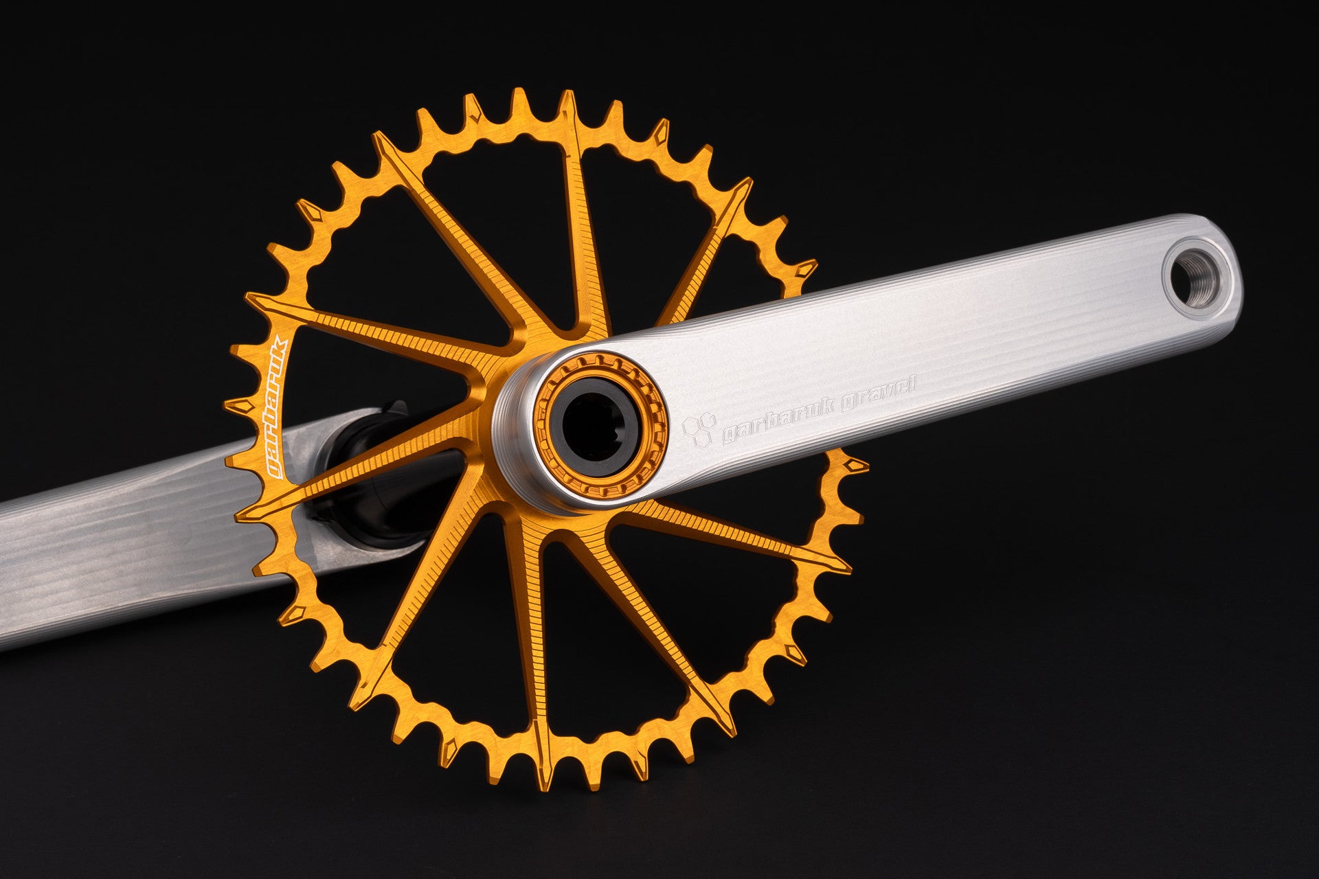 Guarnitura Road Gravel Garbaruk Crankset 170mm BB30 Silver Orange 5907441600668